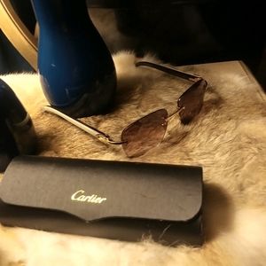 Cartier genuine horn rimeless glasses